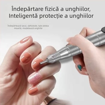 Freza de unghii de tip stilou, fără fir, cu afișaj USB, polisare portabilă pentru unghii, corp metalic