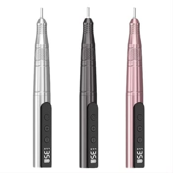 Freza de unghii de tip stilou, fără fir, cu afișaj USB, polisare portabilă pentru unghii, corp metalic