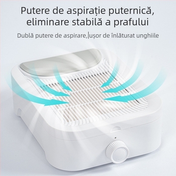 Aspirator pentru praf de unghii, putere înaltă, reîncărcabil, design portabil, construcție din plastic și oțel inoxidabil