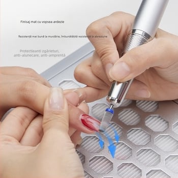 Three-Color Fish a doua generație aspirator praf pentru unghii, design plat ultra-subțire, instrument silențios pentru îndepărtare și șlefuire