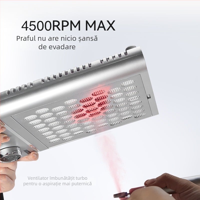 Three-Color Fish a doua generație aspirator praf pentru unghii, design plat ultra-subțire, instrument silențios pentru îndepărtare și șlefuire