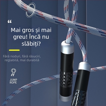 Sfoară de sărituri cu greutate pentru fitness și arderea grăsimilor – sfoară împletită, sfoară profesională de antrenament pentru adulți, brand Nothing, cod produs 671432678466