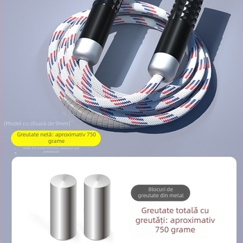 Sfoară de sărituri cu greutate pentru fitness și arderea grăsimilor – sfoară împletită, sfoară profesională de antrenament pentru adulți, brand Nothing, cod produs 671432678466