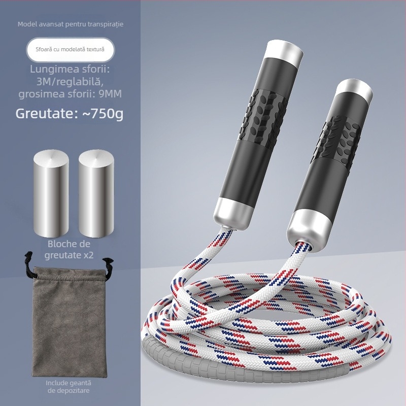 Sfoară de sărituri cu greutate pentru fitness și arderea grăsimilor – sfoară împletită, sfoară profesională de antrenament pentru adulți, brand Nothing, cod produs 671432678466