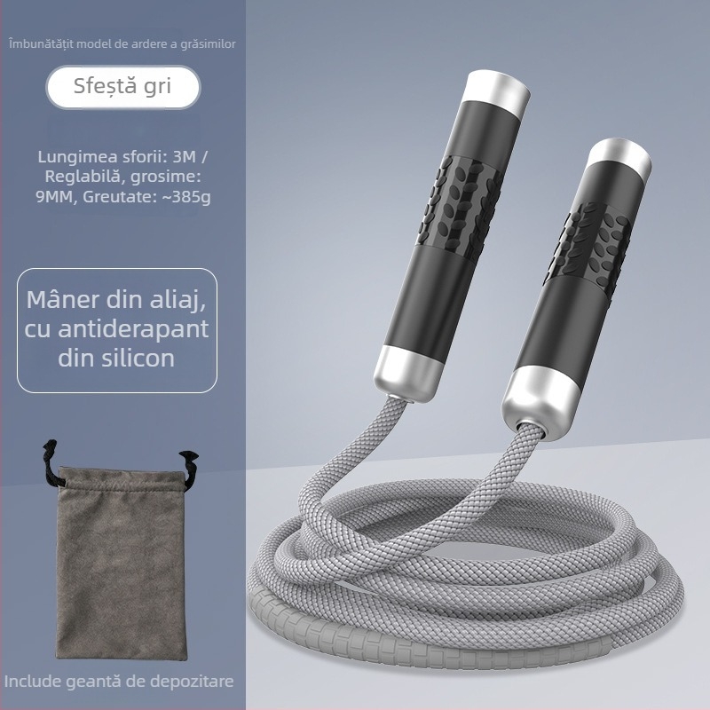 Sfoară de sărituri cu greutate pentru fitness și arderea grăsimilor – sfoară împletită, sfoară profesională de antrenament pentru adulți, brand Nothing, cod produs 671432678466