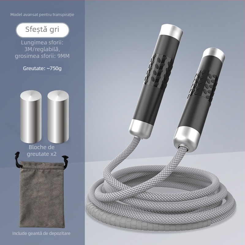Sfoară de sărituri cu greutate pentru fitness și arderea grăsimilor – sfoară împletită, sfoară profesională de antrenament pentru adulți, brand Nothing, cod produs 671432678466