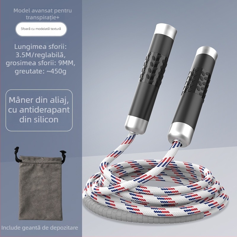 Sfoară de sărituri cu greutate pentru fitness și arderea grăsimilor – sfoară împletită, sfoară profesională de antrenament pentru adulți, brand Nothing, cod produs 671432678466