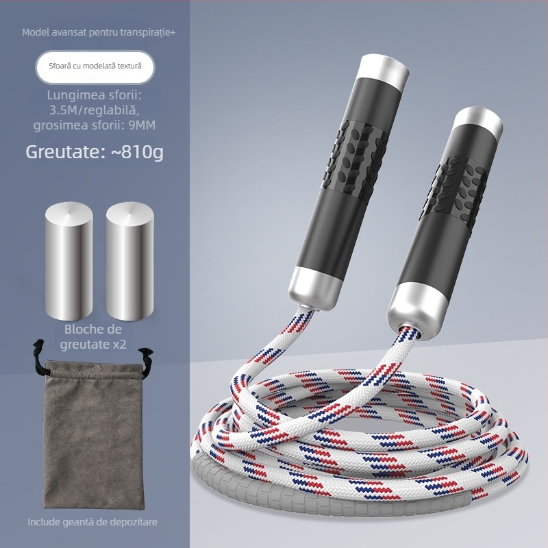 Sfoară de sărituri cu greutate pentru fitness și arderea grăsimilor – sfoară împletită, sfoară profesională de antrenament pentru adulți, brand Nothing, cod produs 671432678466