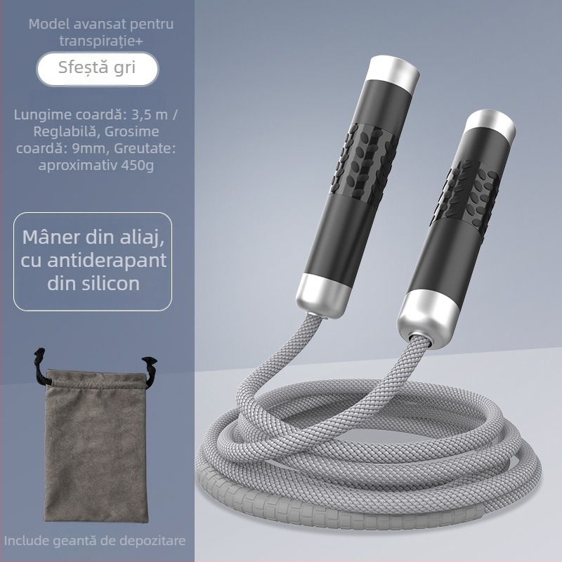 Sfoară de sărituri cu greutate pentru fitness și arderea grăsimilor – sfoară împletită, sfoară profesională de antrenament pentru adulți, brand Nothing, cod produs 671432678466