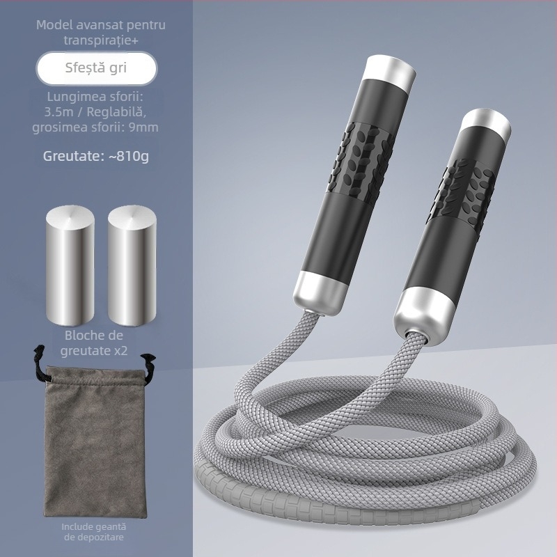 Sfoară de sărituri cu greutate pentru fitness și arderea grăsimilor – sfoară împletită, sfoară profesională de antrenament pentru adulți, brand Nothing, cod produs 671432678466