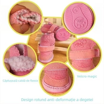 Pantofi pentru animale de companie - Antiderapant, PU călduroase, stil desen animat, potrivire universală