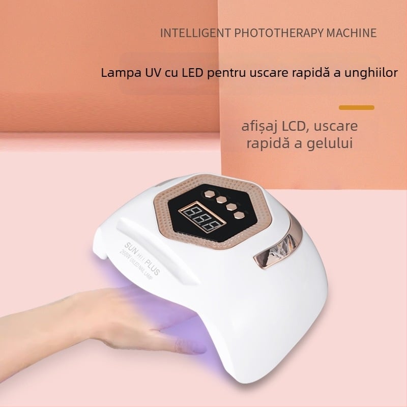 Lampă LED inteligentă pentru manichiură SUN H11 PLUS, 268W lampă fototerapie de înaltă putere și uscător