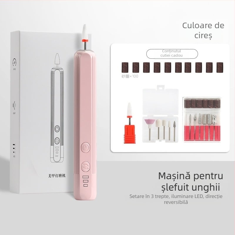 Youaolai Generation 1 polizor electric pentru unghii, all-in-one, cu 100 discuri abrazive – instrument pentru îndepărtarea și polisarea unghiilor, pentru uz casnic