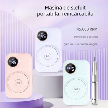 JFDA 607 Freză portabilă pentru unghii, reîncărcabilă, pentru îndepărtarea pielii moarte