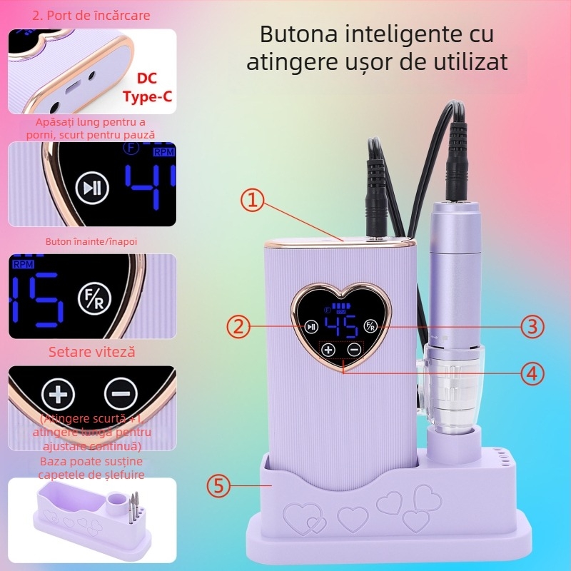 Osanuv j1 Polizor pentru unghii, Reîncărcabil, 45000 RPM, Polizor electric profesional pentru unghii, Origine Dongguan