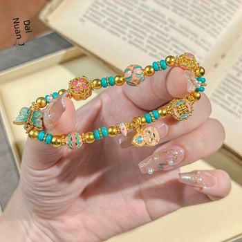 Brățară cu fluture din cupru placat cu aur, placare aur reală, Daiman Jewelry, unisex, stil coreean, cadou pentru aniversare, lansare vară 2025