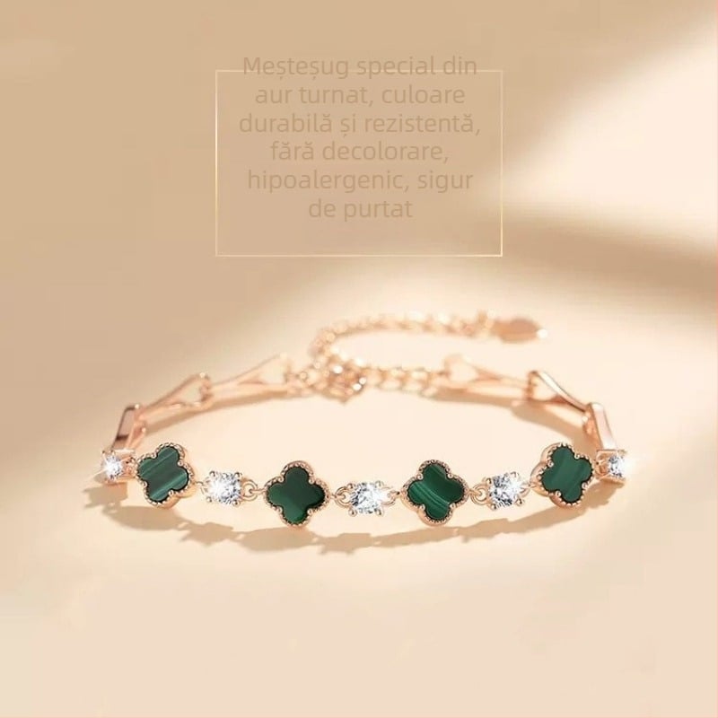 Brățară cu formă de frunză din aliaj de cupru, placare electrochimică, bijuterii pentru femei