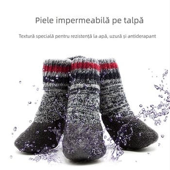 Pantofi de iarnă pentru câini — bumbac; impermeabili, anti-alunecare, calzi, rezistenți la uzură