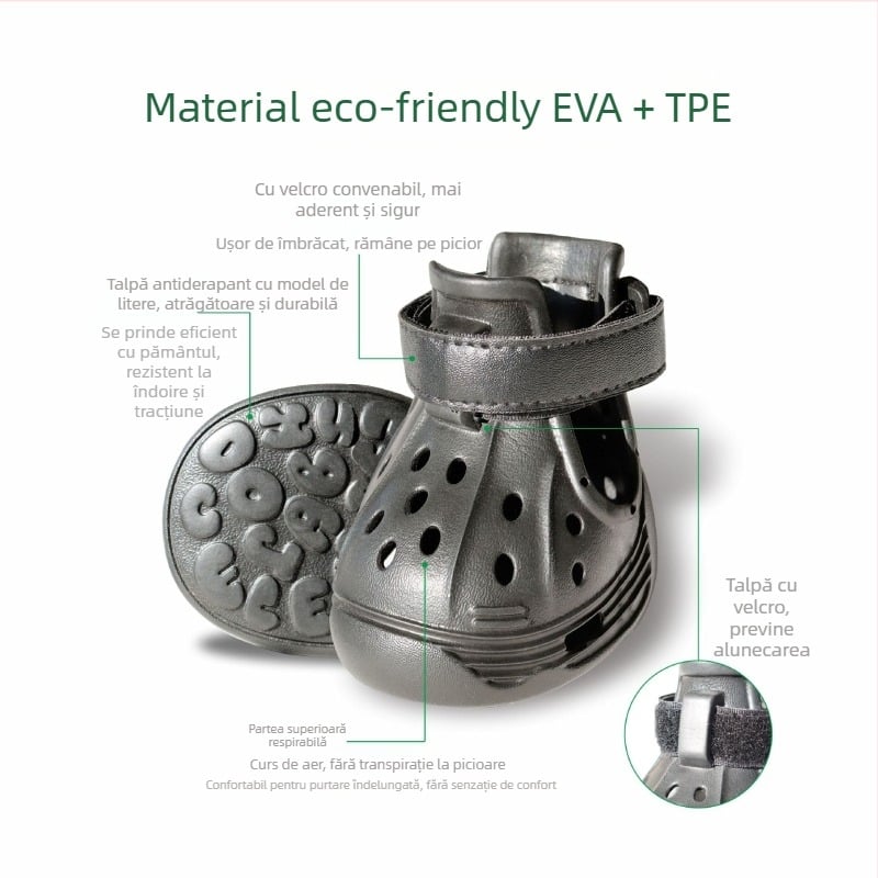 Pantofi pentru câini EVA, antiderapante, rezistente la uzură, încălțăminte pentru exterior, model DDX-1