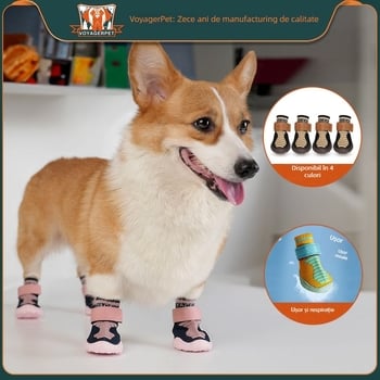 LOVOYAGER Pantofi pentru câini - Tricot respirabil, rezistent la uzură, anti-derapare, pentru câini mici și de talie medie, stil japonez-coreean