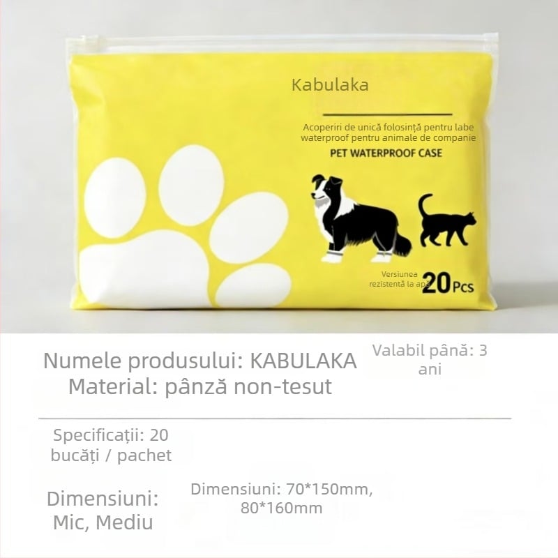 Acoperiri pentru labele câinilor de talie mică — anti-derapare, calde, rezistente la uzură, marca KABULAKA