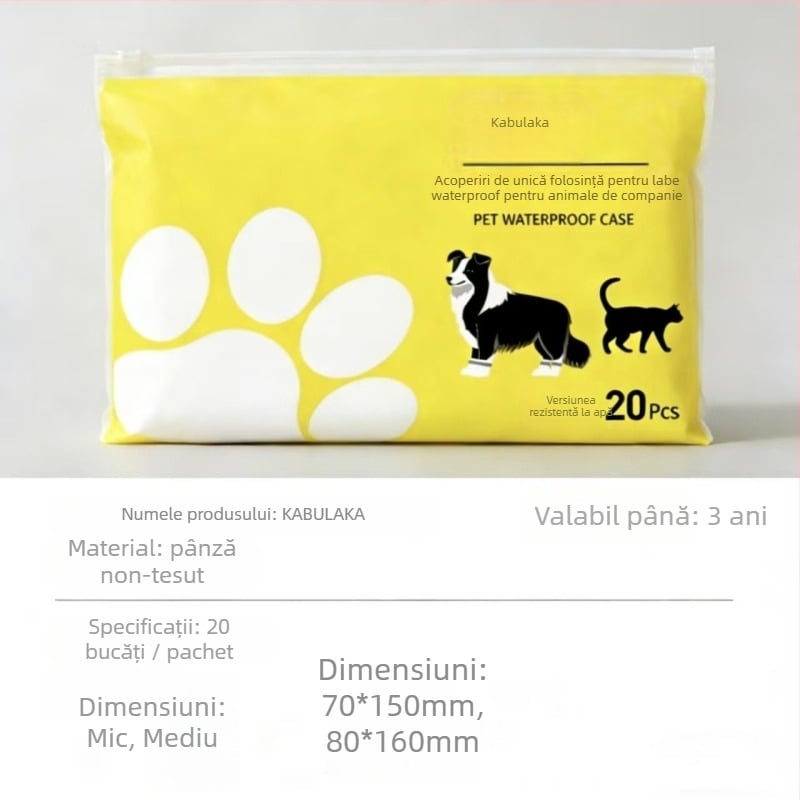 Acoperiri pentru labele câinilor de talie mică — anti-derapare, calde, rezistente la uzură, marca KABULAKA