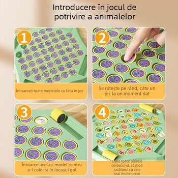 Joc de masă pentru patru jucători cu mecanism de răsucire și potrivire, interacțiune părinte-copil, gândire logică, joc educațional, construcție din plastic