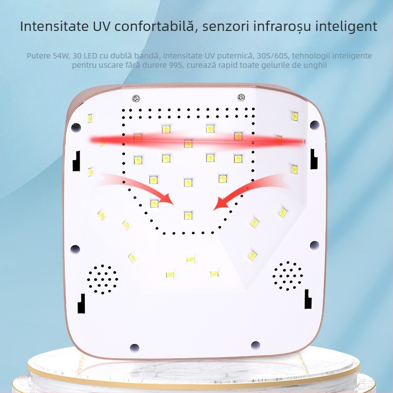 Lampă LED pentru unghii cu încarcare wireless S50 – Ka Qi Duo Duo, Reîncărcabilă, terapie cu lumină, uscare rapidă, portabilă