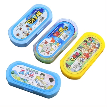 Set de jocuri multiple de șah, TNT.pluss: Gomoku, Flying Chess, Checkers, Jungle Chess; Material Plastic, Cutie color, Vârsta 15–35