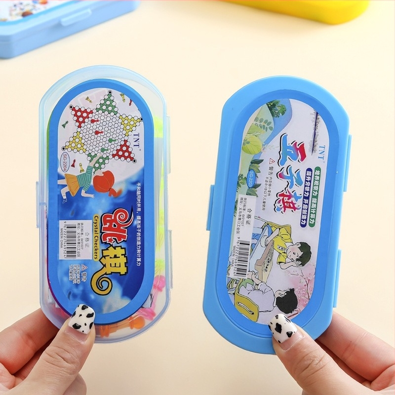 Set de jocuri multiple de șah, TNT.pluss: Gomoku, Flying Chess, Checkers, Jungle Chess; Material Plastic, Cutie color, Vârsta 15–35