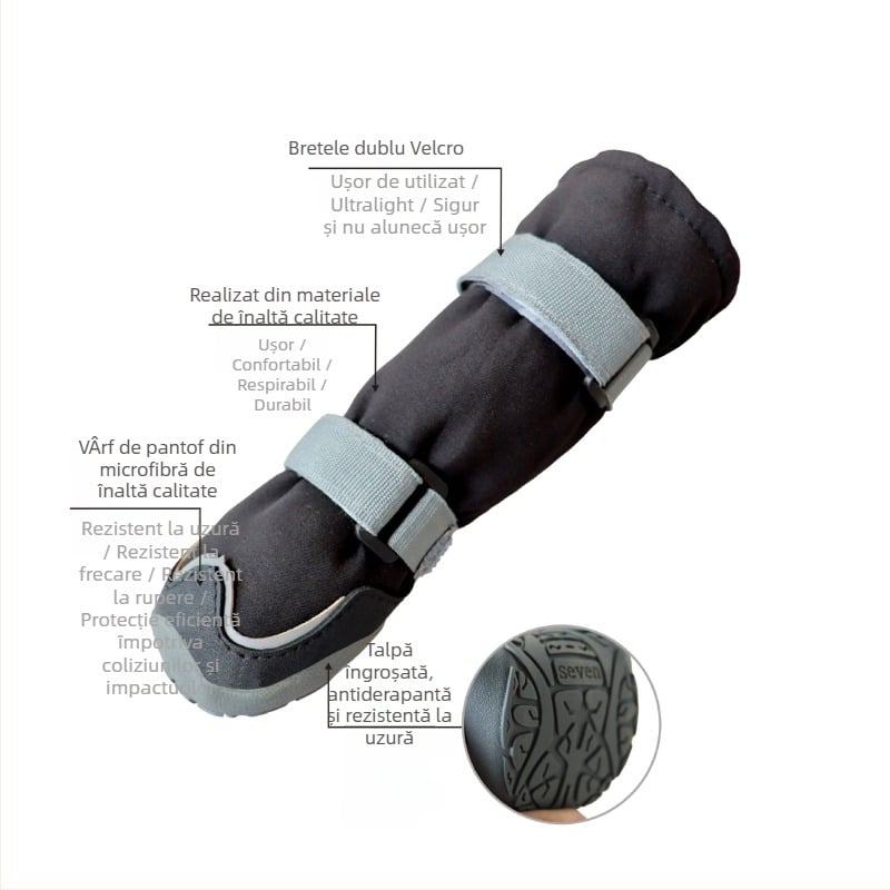 Pantofi pentru câini din cauciuc: antiderapant, rezistenți la uzură, impermeabili, mențin căldura pentru toamnă și iarnă, activități în aer liber