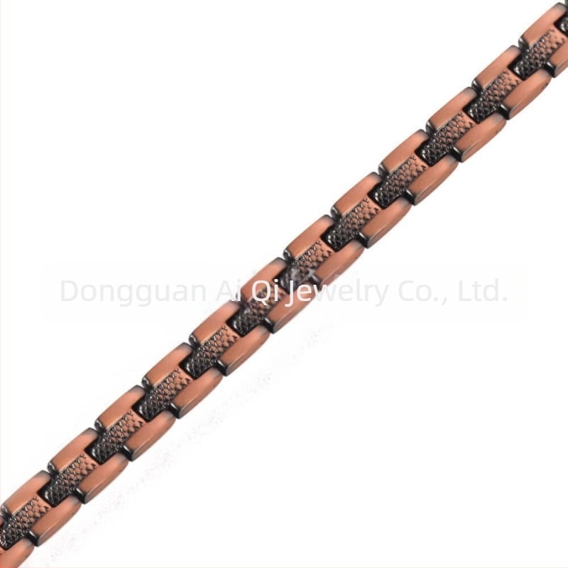 Brățară magnetică unisex din cupru, design geometric vintage, finisaj electroplacat