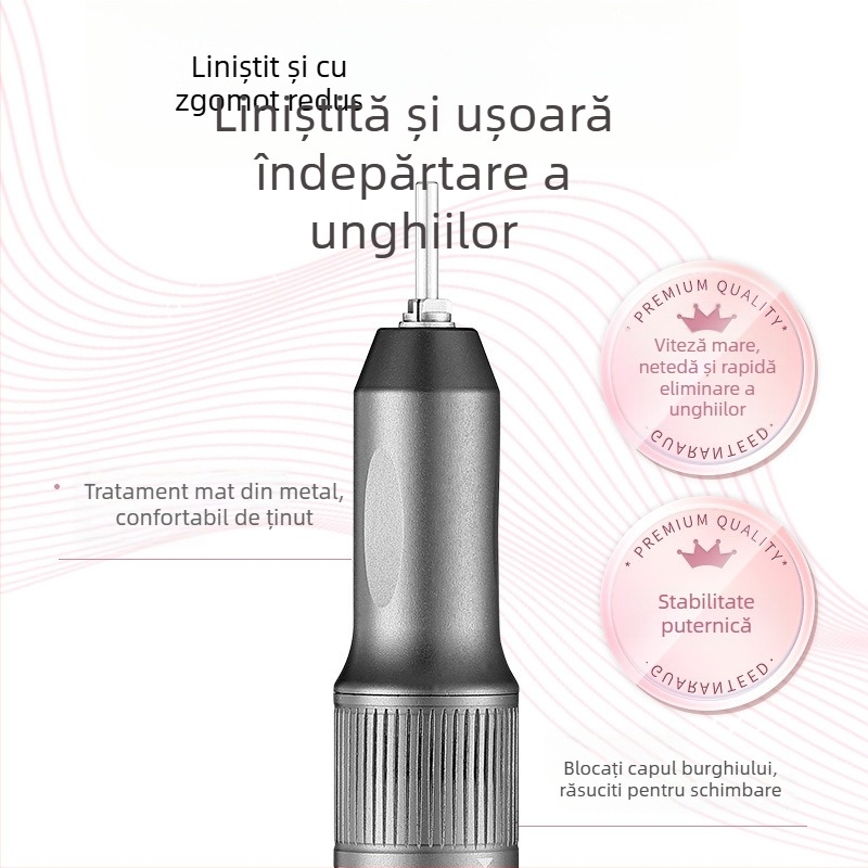 Grinder pentru unghii și lampă de uscare 2 în 1 — manual, portabil, oțel inoxidabil, 257 g, marcă che gel, etichetă privată licențiată