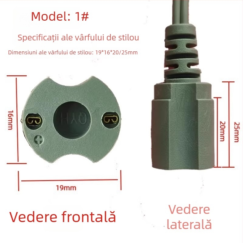 Set de înlocuire a mânerului pentru pilă de unghii: linie cu arc, cap mic DC, instrument de polisare, plastic 50 g