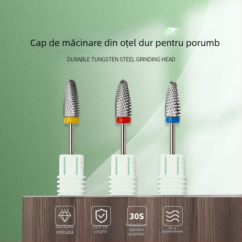 Cap de șlefuire pentru unghii din Tungsten Steel pentru manichiură profesională și îndepărtarea pielii moarte – duritate înaltă, rezistență la căldură și coroziune