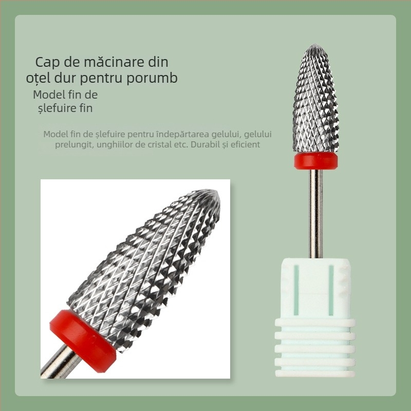 Cap de șlefuire pentru unghii din Tungsten Steel pentru manichiură profesională și îndepărtarea pielii moarte – duritate înaltă, rezistență la căldură și coroziune