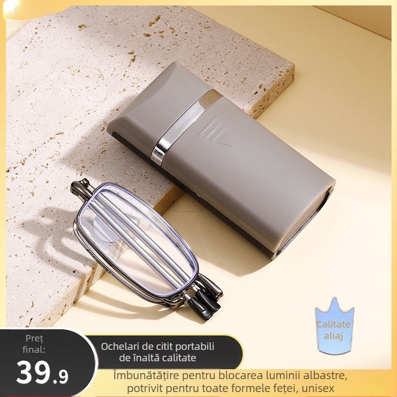 Ochelari de lectură fără ramă, formă pătrată, ramă din aliaj de titan și lentile din acril; set de lentile; lansare primăvară 2024