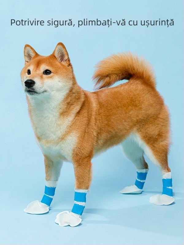 Pantofi de protecție din cauciuc termic pentru laba câinelui pentru plimbări