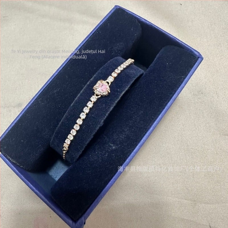 Brățară din aliaj, în formă de inimă, cu electroplacare, pentru femei