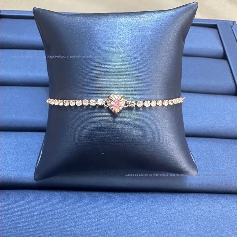 Brățară din aliaj, în formă de inimă, cu electroplacare, pentru femei