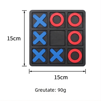 Joc educativ Tic-Tac-Toe pentru copii – plastic ecologic, jucărie educativă interactivă, turnare prin injecție care nu se decolorează, tablă nepliabilă, destinat copiilor 4–6 ani