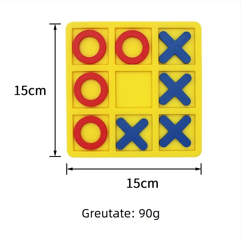 Joc educativ Tic-Tac-Toe pentru copii – plastic ecologic, jucărie educativă interactivă, turnare prin injecție care nu se decolorează, tablă nepliabilă, destinat copiilor 4–6 ani