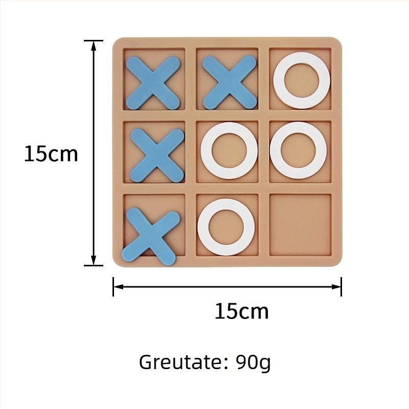Joc educativ Tic-Tac-Toe pentru copii – plastic ecologic, jucărie educativă interactivă, turnare prin injecție care nu se decolorează, tablă nepliabilă, destinat copiilor 4–6 ani