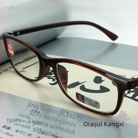 Ochelari de citit cu lentile din rășină, anti-lumină albastră, ramă TR90 din plastic, formă pătrată.