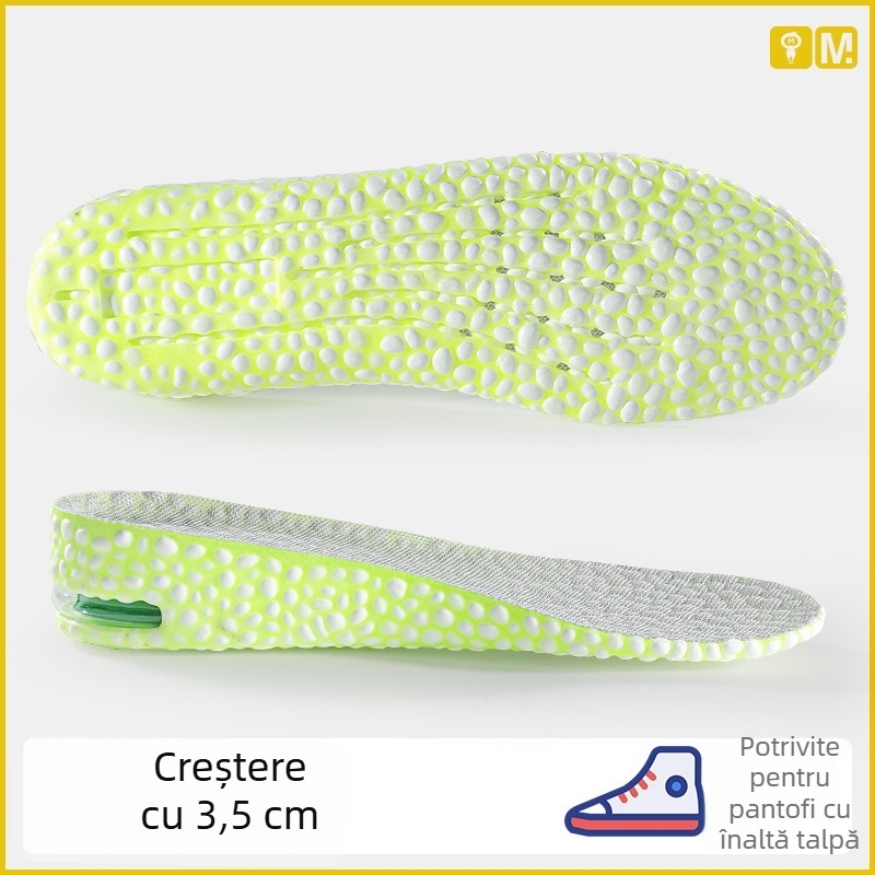 Insoles unisex cu înălțare — pernă de aer popcorn, talpă întreagă, potrivite pentru adidași, pantofi din piele, botine