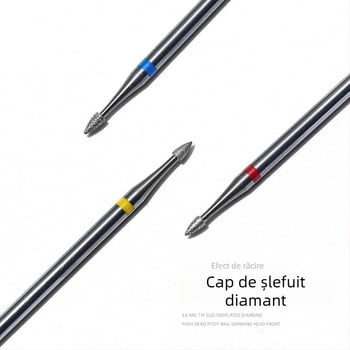 Cap de șlefuire unghii cu diamant electroplacat, vârf arcuit, aliaj și oțel de tungsten, OEM