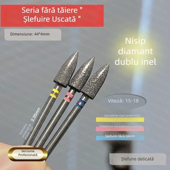 Cap de frezare pentru tratament prealabil al unghiilor - stil japonez pentru îndepărtarea cuticulei, cap cu formă de glonț în stil rus, metal, 7 g