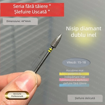 Cap de frezare pentru tratament prealabil al unghiilor - stil japonez pentru îndepărtarea cuticulei, cap cu formă de glonț în stil rus, metal, 7 g