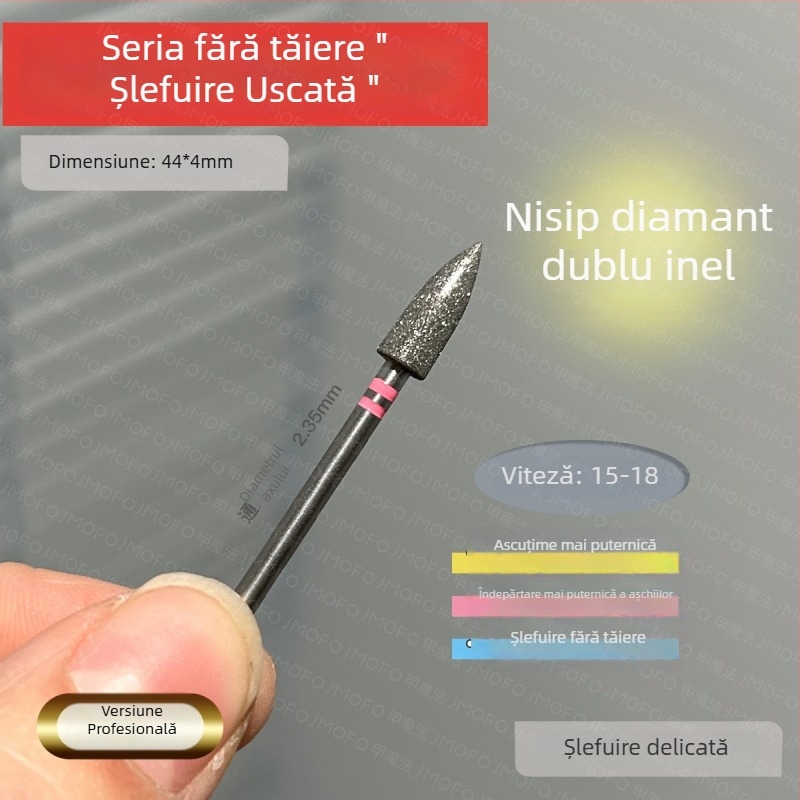 Cap de frezare pentru tratament prealabil al unghiilor - stil japonez pentru îndepărtarea cuticulei, cap cu formă de glonț în stil rus, metal, 7 g