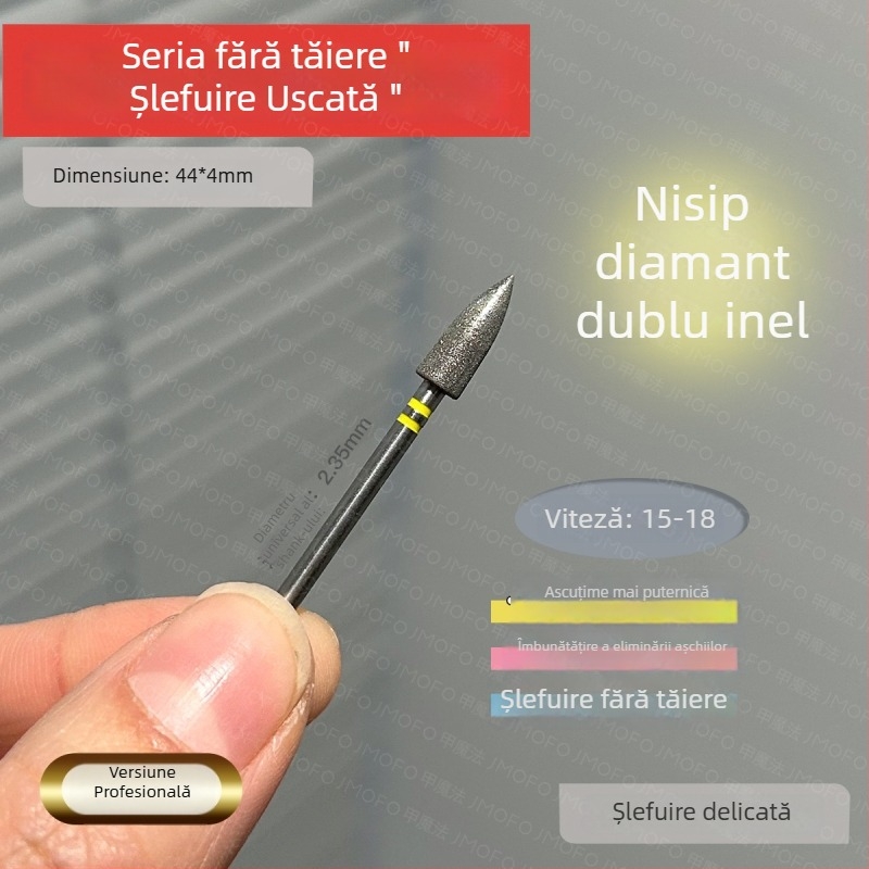 Cap de frezare pentru tratament prealabil al unghiilor - stil japonez pentru îndepărtarea cuticulei, cap cu formă de glonț în stil rus, metal, 7 g